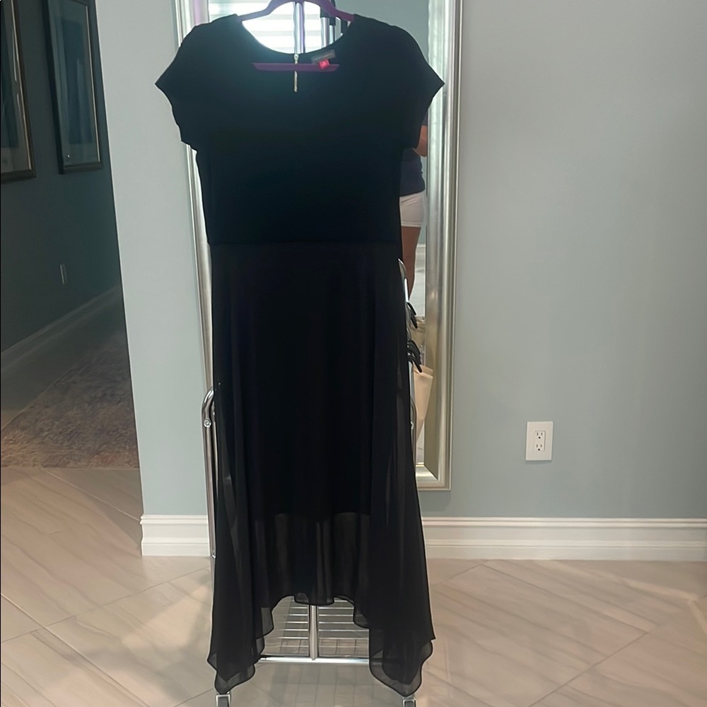 Vince Camuto Black High Low Fit and Flare Dress
